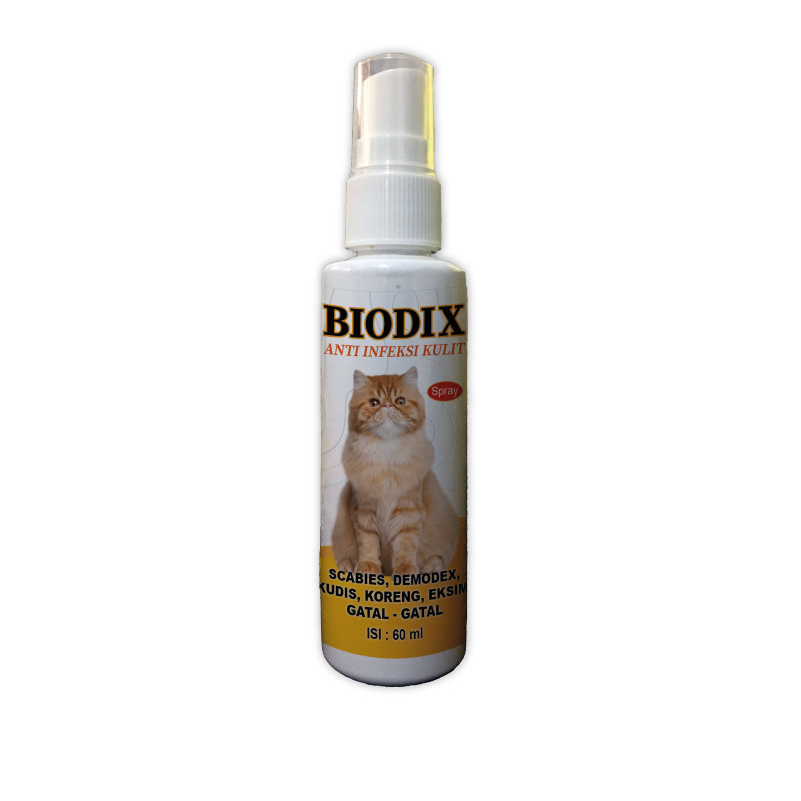 Biodix Spray obat kucing semprot anti Infeksi kulit scabies 60 ml