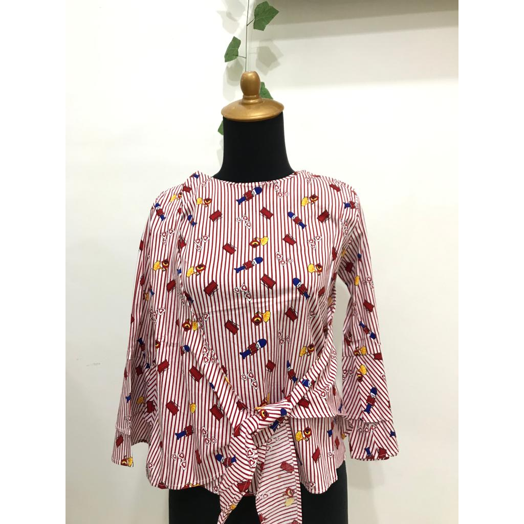 LIZ Blouse Wanita Motif - Kemeja Blouse Wanita