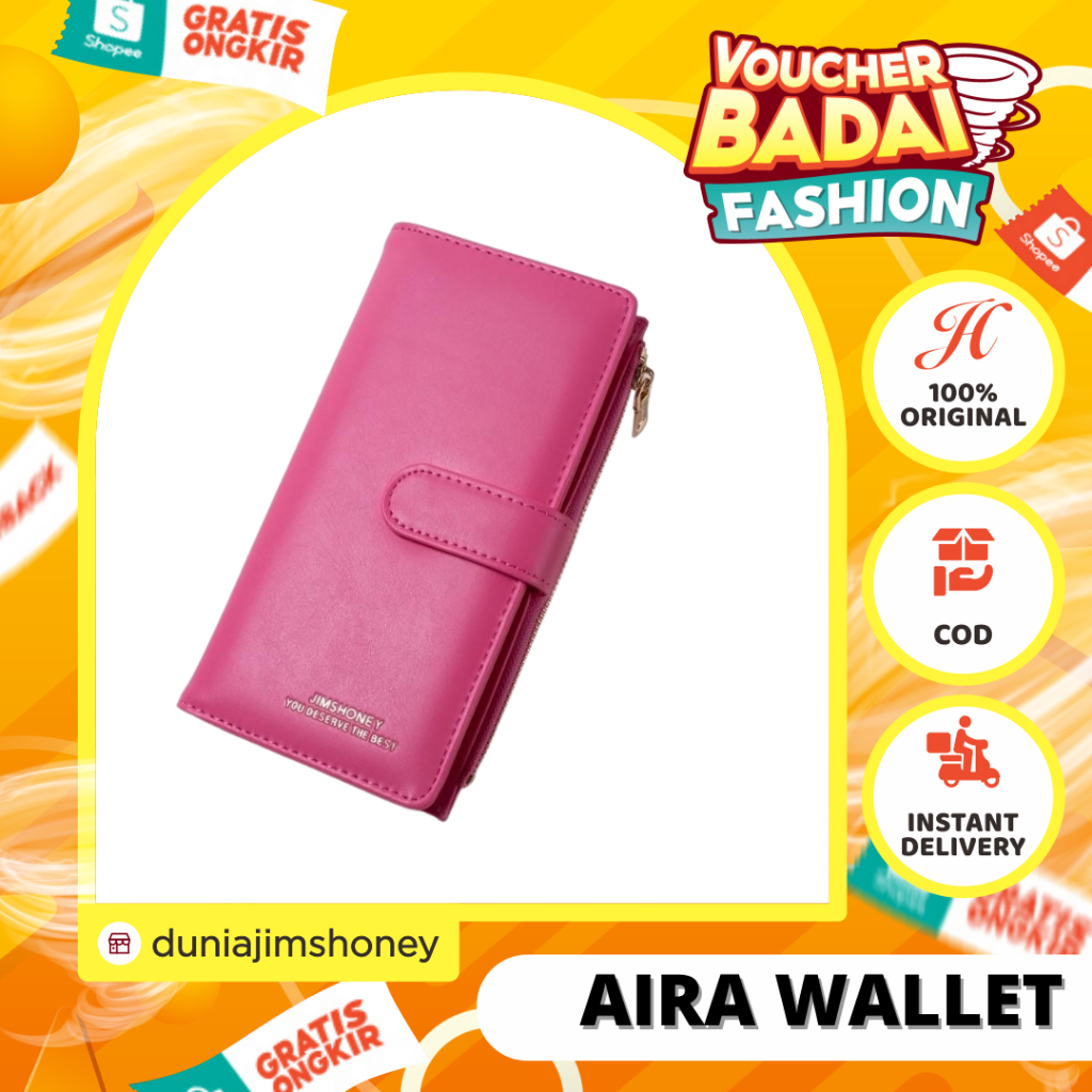 Jims Honey Aira Wallet Dompet Panjang Wanita Import Cewek Murah Lipat Tipis Korea Ori Jimshoney JH