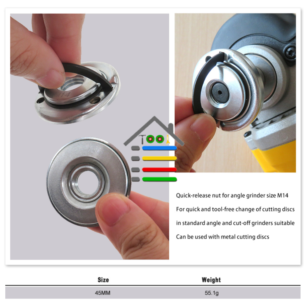 MUR PENGENCANG MATA DRAT GERINDA M14 INNER OUTER AUTOLOCK