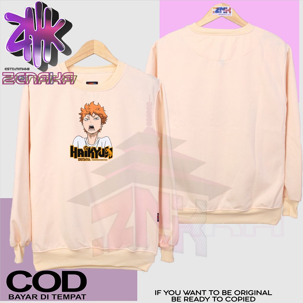 Zenaka Crewneck pria distro aesthetic Crewneck pria oversize tebal polos cream keju Sweater pria distro keren 2023 Sweater pria distro tebal aesthtetic Jaket pria keren distro terbaru 2023 Hoodie pria distro aesthetic graffity simple garfield