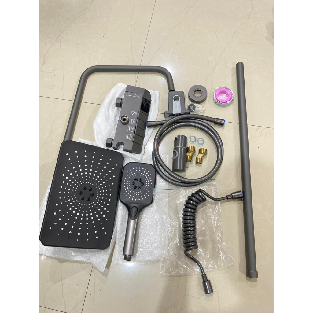 Shower Head Constant Temperature Shower Set Gray Piano Keys All Copper Rain All Shower Set Tiang Tekan Klasik Classic