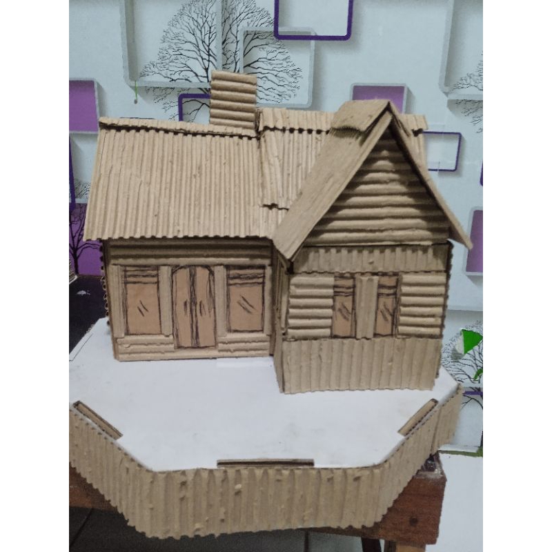 miniatur rumah dari kardus