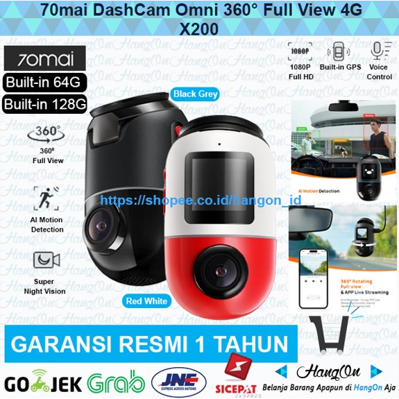 70mai Dash Cam Omni X200 360° 4G GPS Full HD 1080P Dashcam Mobil Car Built-in GPS ADAS