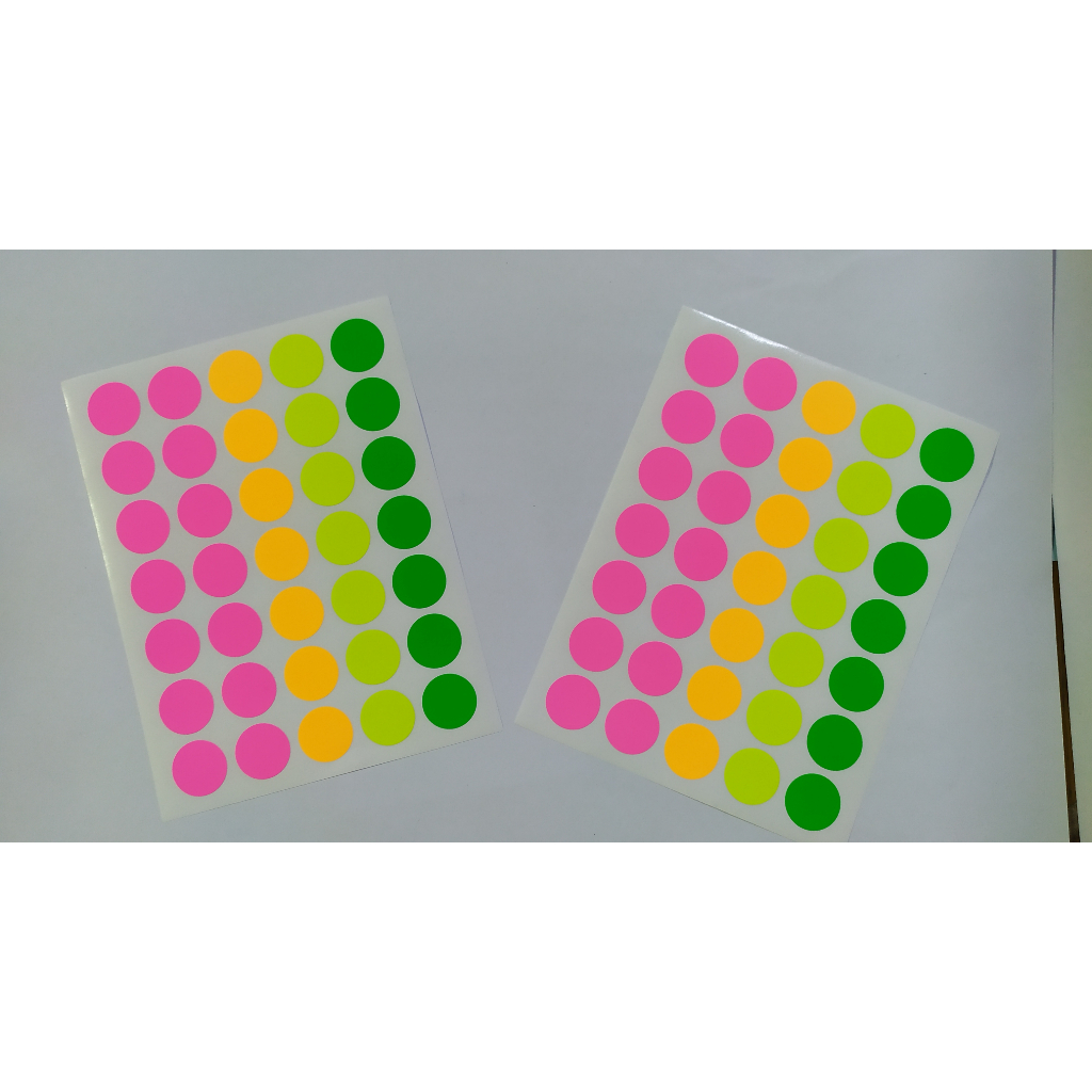 

Label T&J Fluorescent M 15mm / Sticker Bulat Warna