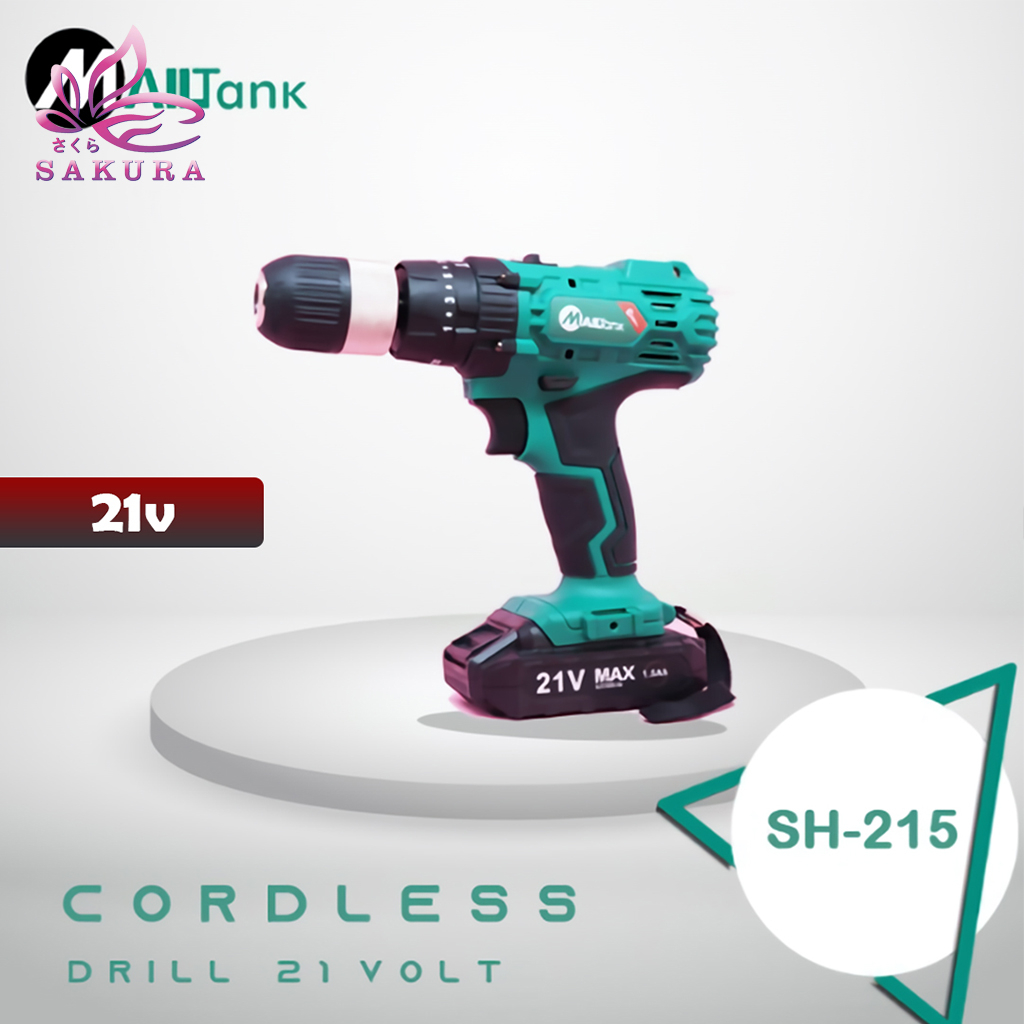 Mailtank Mesin Bor 21V Baterai Pengeboran Dan Mata Obeng Angin / SH-215  Cordless Drill Bor   - SOSOYO