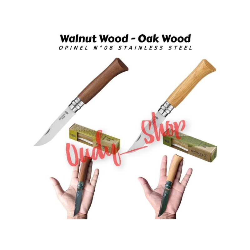 Pisau Lipat Opinel N⁰08 Stainless No. 8 Walnut Oak Olive Wood