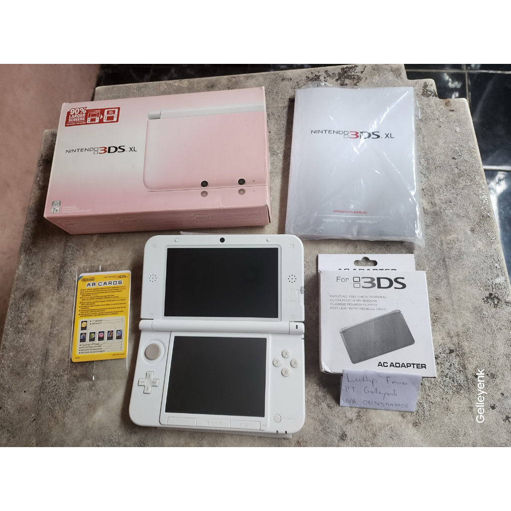Nintendo 3DS XL White Pink OFW CFW Luma by request Fullset 00