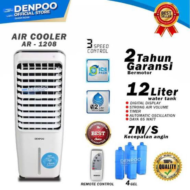 Air Cooler Denpoo AR-1208 XF Penyejuk Ruangan Portabel 381x336x695mm