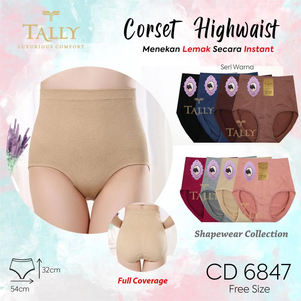 CELANA KORSET 6847 TALLY - TALLY 6847 Celana Corset Bahan Rajut CD Highwaist - TALLY CD CELANA SEMI CORSET 6847 I FREE SIZE | FIT XL | CELANA PENEKAN LEMAK PERUT