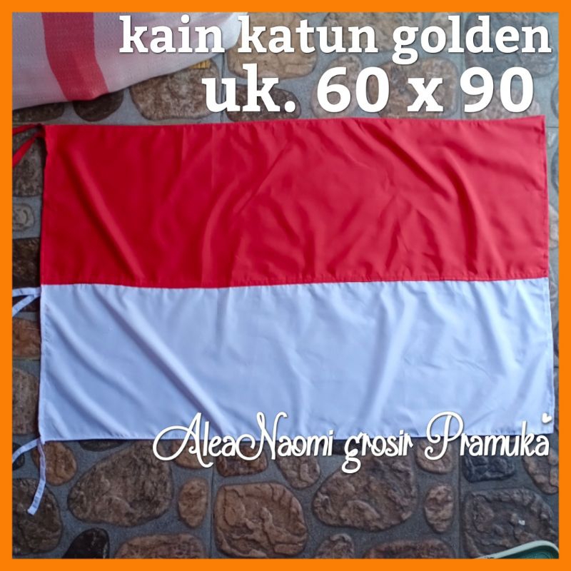 Bendera merah putih 60x90 katun golden halus bendera merah putih kain katun golden Mela halus dan tebal ukuran 60cm x 90xm