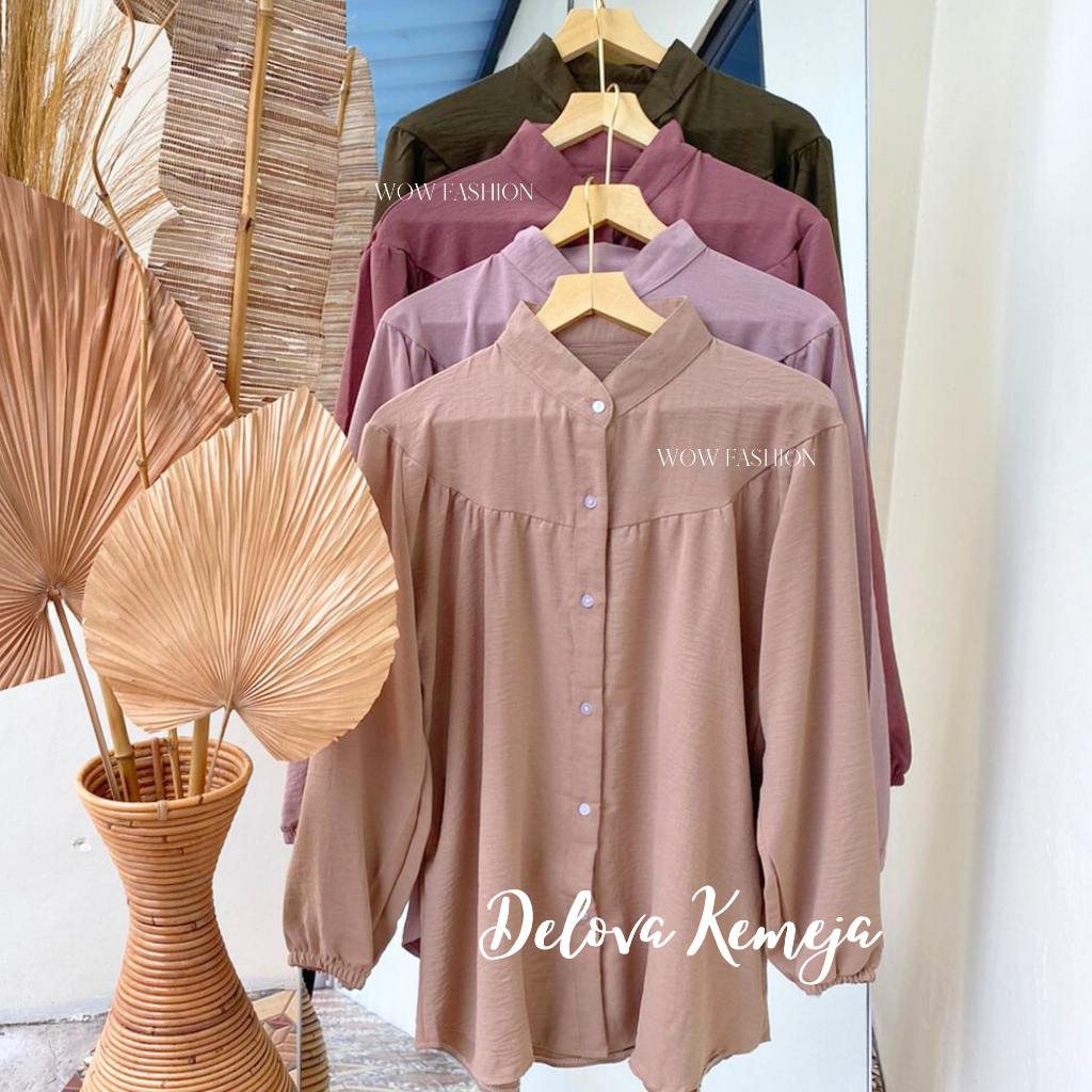 DELOVA BLOUSE LINEN CRINKLE TERBARU