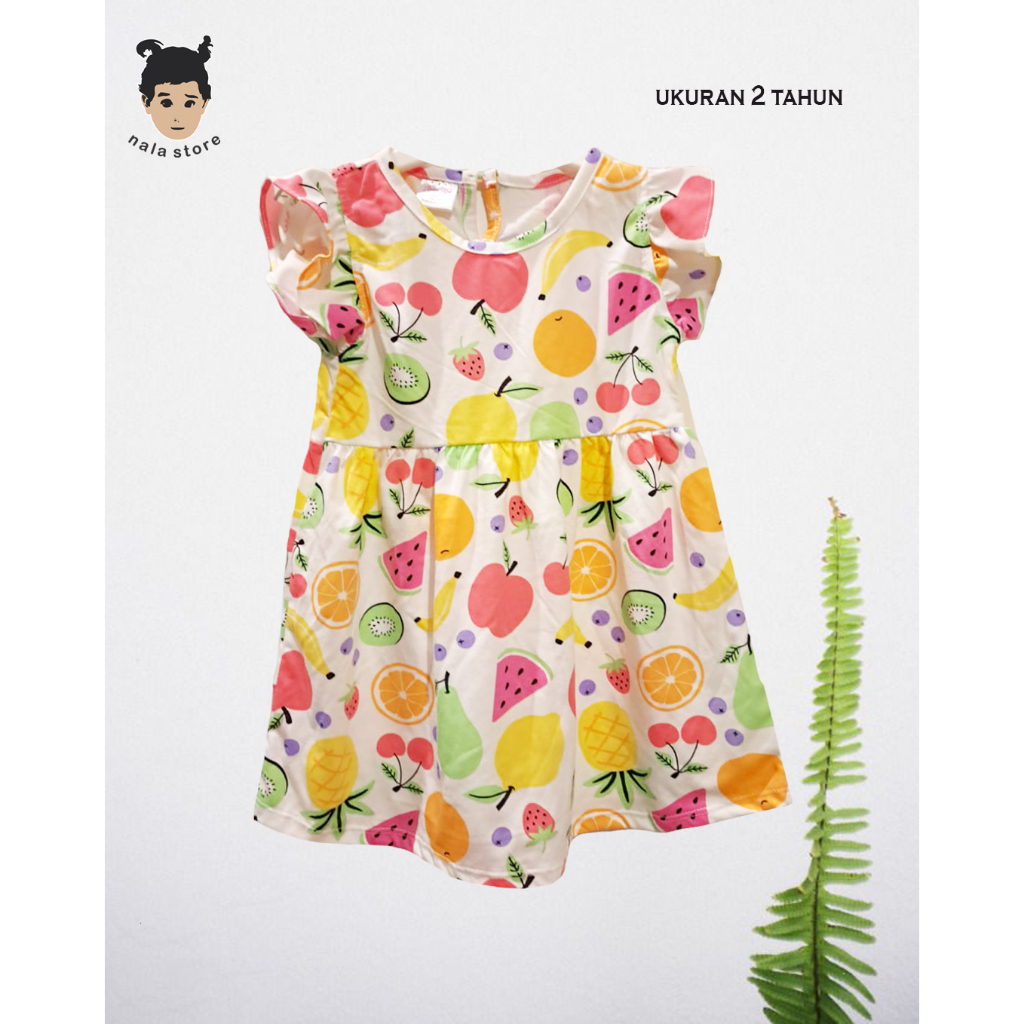 Dress Anak Umur 2 Tahun Lucu Motif Buah-buah