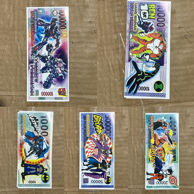 uang mainan karakter kartun 50lembar