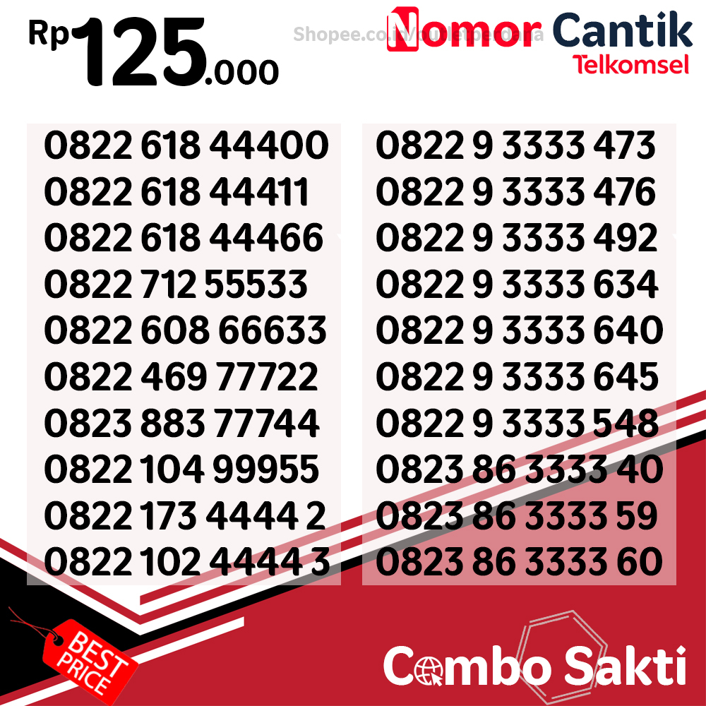 Nomor Cantik Combo Sakti MURAH RAPI ISTIMEWA