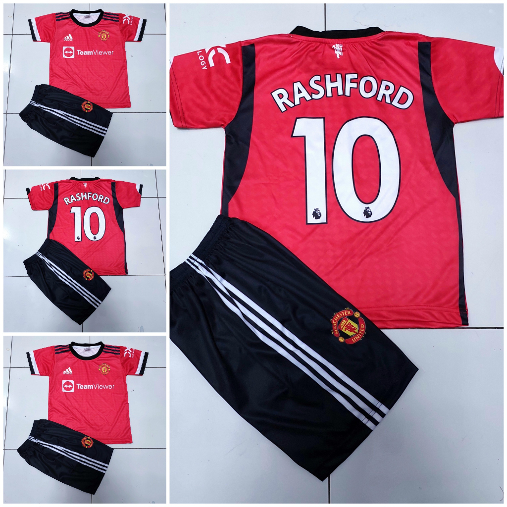 JERSEY BAJU MU/SETELAN BAJU BOLA ANAK MU MERAH USIA 6-15THN