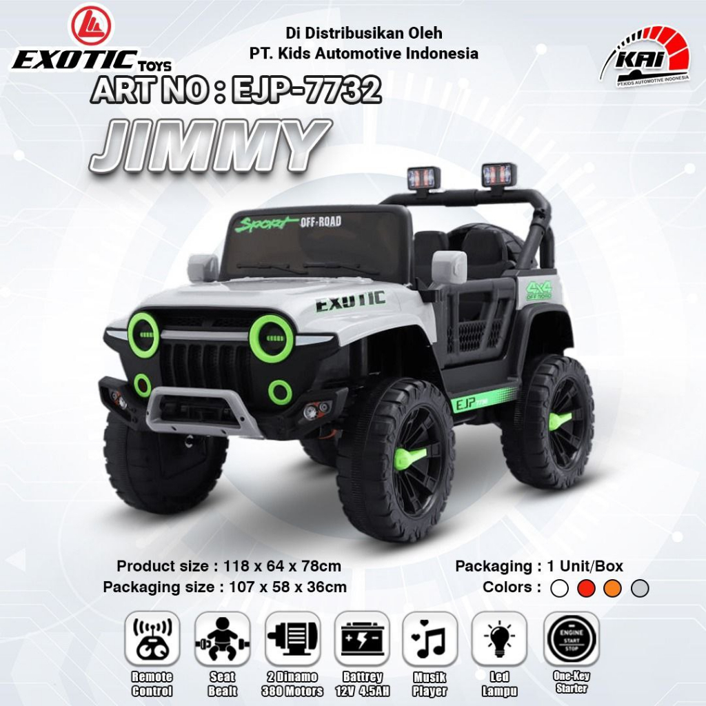 MOBIL AKI JEEP REMOTE DAN MANUAL/MAINAN AKI JEEP MODEL RUBICON/MOBILAN AKI EXOTIC-EJP-7732