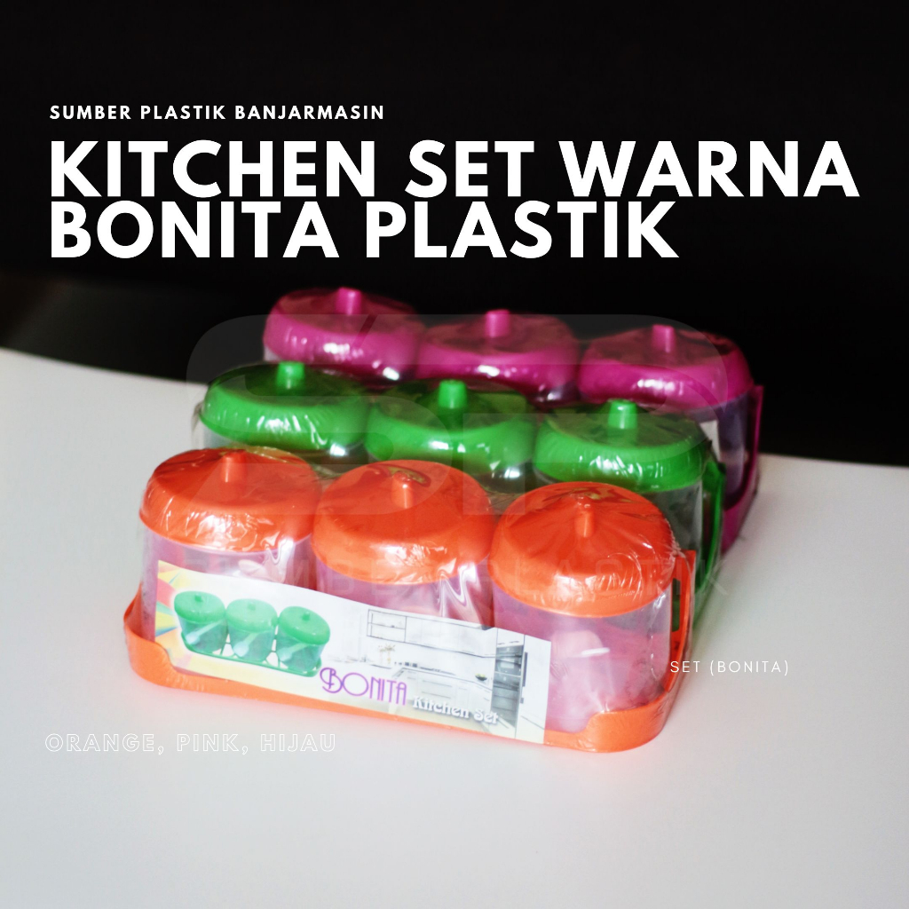 Tempat Bumbu Bonita Kecil Besar Isi 3 4 Pcs Plastik Kitchen Set Sendok Bisa Ditempel Dinding (Plasti