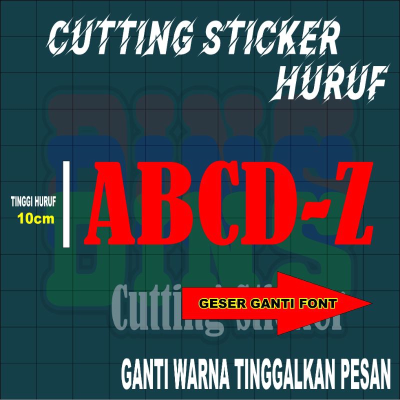 

stiker cutting huruf/abjad,tinggi huruf 10cm,(bila bingung chat admin )
