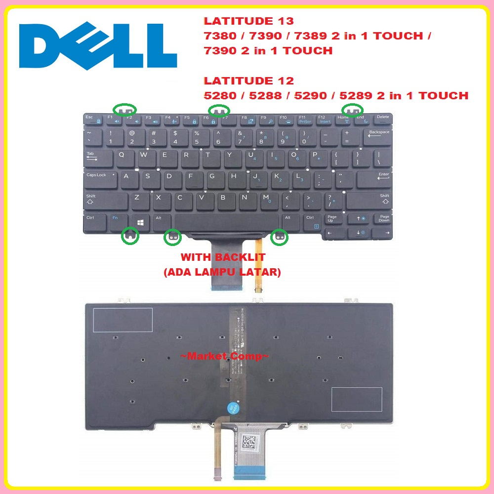 Keyboard Dell Latitude 12 E5289 E7280 E7290 E5280 E5288 E5290 Keyboard Dell Latitude 13 E7390 E7389 