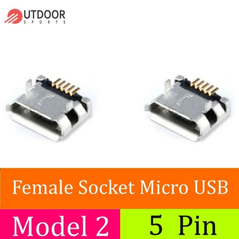 M002 Conector Charger 5 Pin SMT Konektor Socket Micro USB Tipe B Female Smd Dip