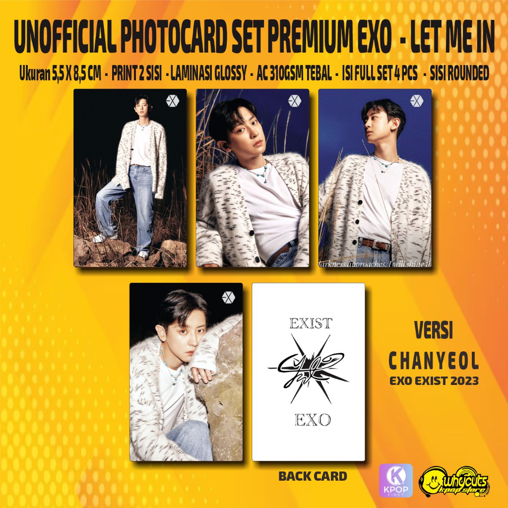 Unofficial Photocard Set Premium EXO LET ME IN / FAN MEETING 2023 / PRINT 2 SISI / ANTI AIR