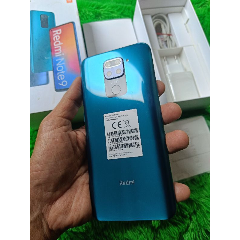 SECOND BEKAS XIAOMI REDMI NOTE 9 HIJAU, 4/64 FULLORI MULUS