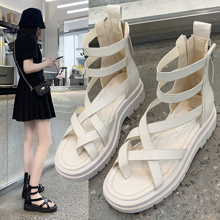 COD Sneakersdaily 783 Sandal Tali Platfrom Wedges Zipper Wanita