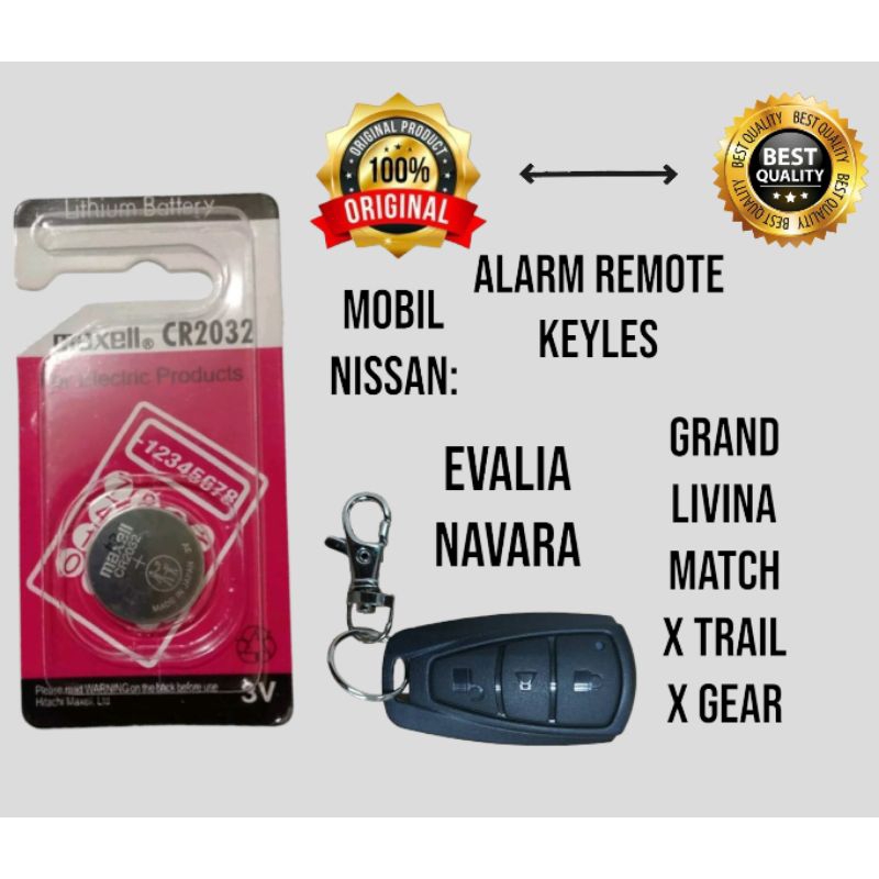 Baterai Untuk Remote Kunci Keyles Mobil Nissan March Evalia