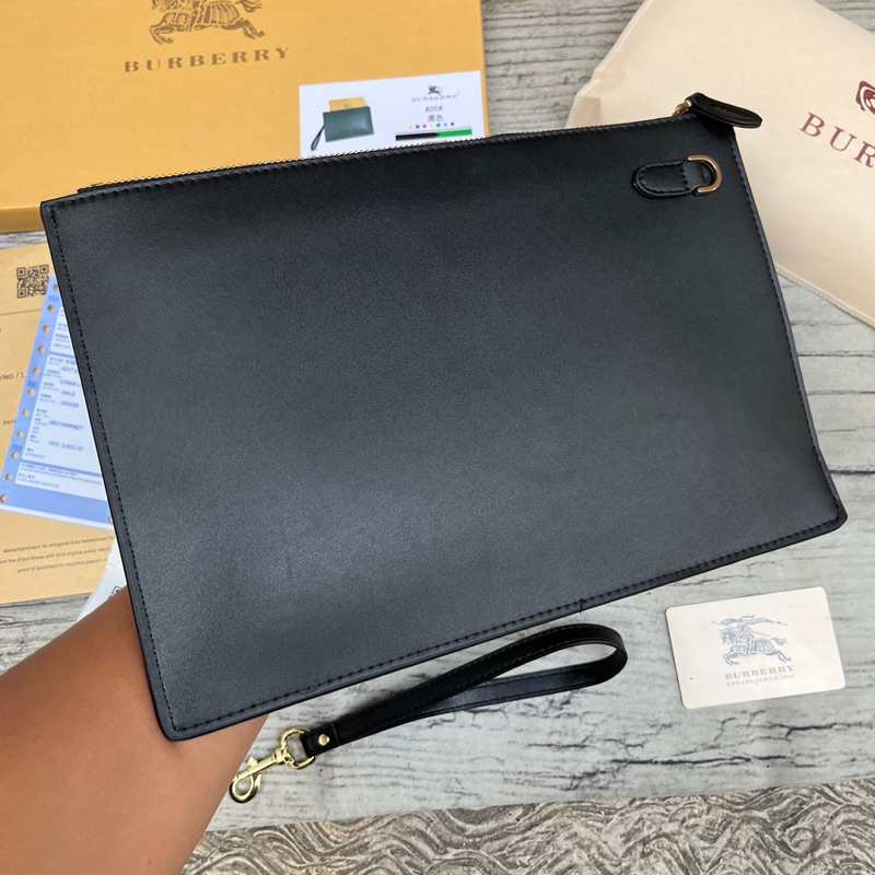 Clutch Burberry london import with box clutch pria wanita branded