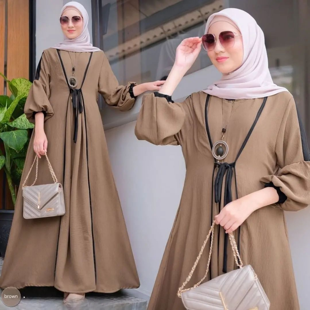 GAMIS WANITA ADINDA DRESS JNP BAHAN SHAKILA LD 100 - 120 CM PB 140 GAMIS SYAKILA PREMIUM / GAMIS WANITA TERBARU 2023 KEKINIAN / MAXI DRESS JUMBO / FASHION WANITA MUSLIM / PAKAIAN MUSLIM WANITA