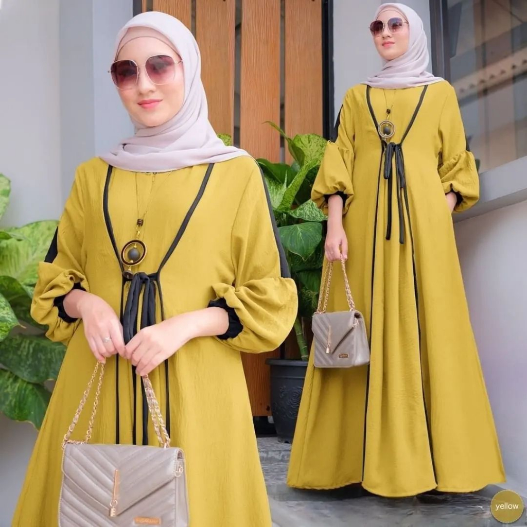 GAMIS WANITA ADINDA DRESS JNP BAHAN SHAKILA LD 100 - 120 CM PB 140 GAMIS SYAKILA PREMIUM / GAMIS WANITA TERBARU 2023 KEKINIAN / MAXI DRESS JUMBO / FASHION WANITA MUSLIM / PAKAIAN MUSLIM WANITA