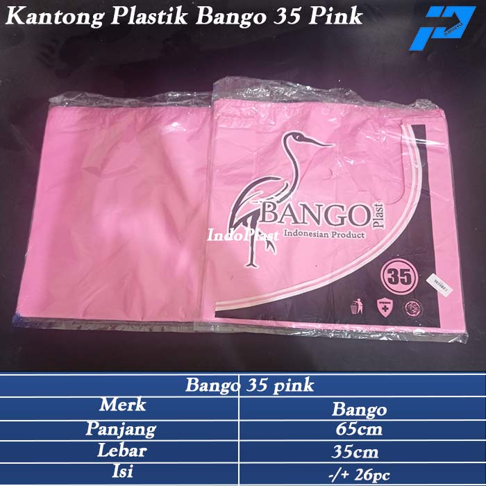 Kantong Plastik Pink/Kantong Kresek/Bango 35 Pink/kantong murah