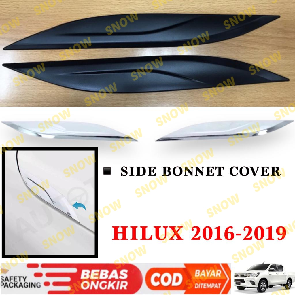 Side Bonnet All New Hilux 2016 2022 2023 2024 List Samping Hitam Chrome