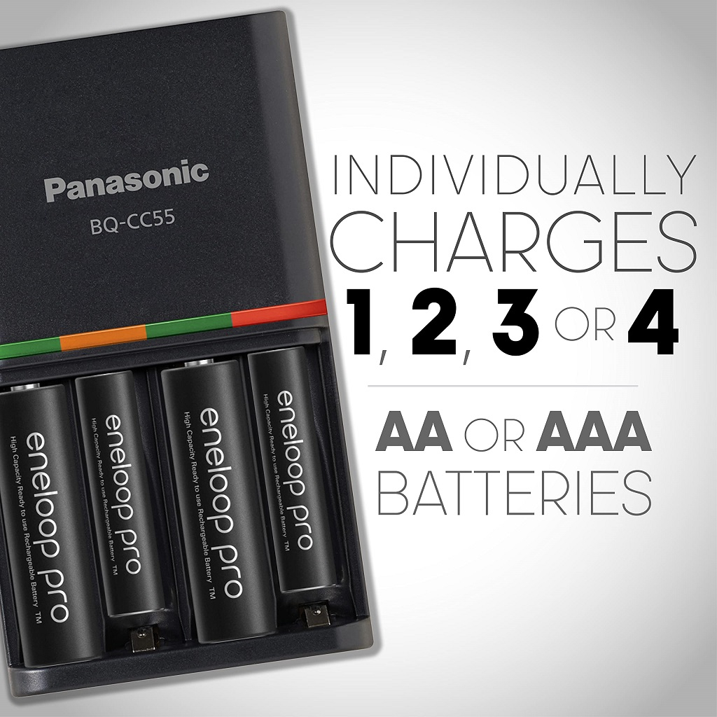 Panasonic eneloop pro Smart &amp; Quick Charger + Baterai AA 2500mAh 4pcs