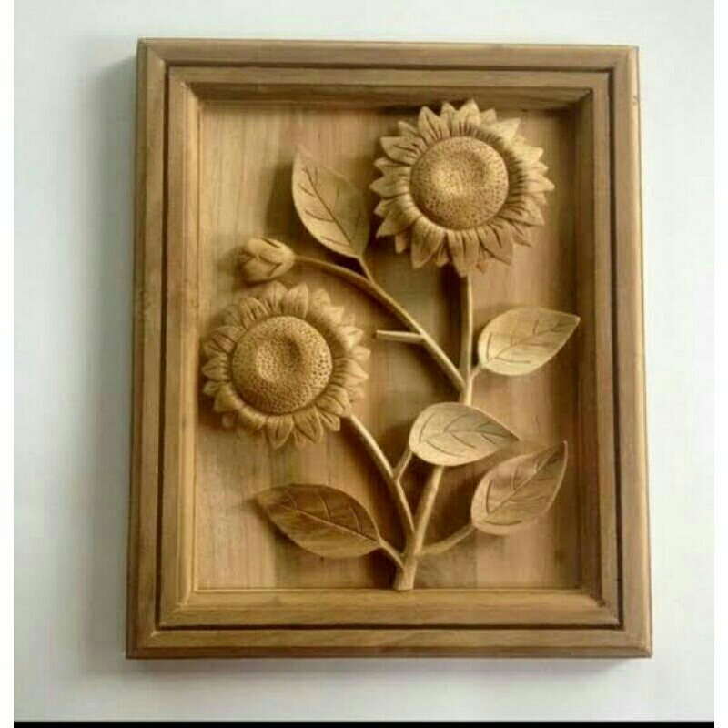 hiasan dinding panel kayu jati