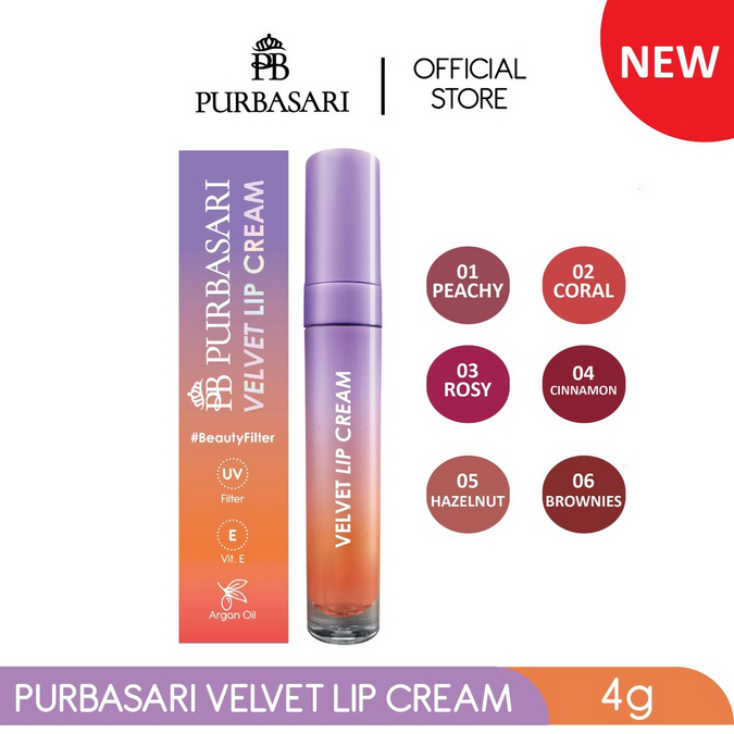 PURBASARI Lip Cream - Hi Matte Lip Cream | Velvet Lip Cream ❤ jselectiv ❤ Lip Cream PURBASARI - ORI✔️BPOM✔️COD✔️