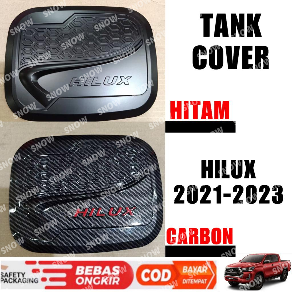 Tank Cover All New Hilux Rocco 2021 2023 2024 Hitam Carbon