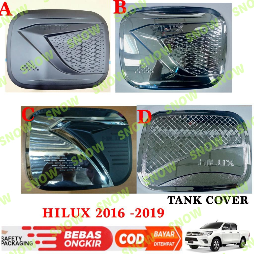 Tank Cover All New Hilux Revo 2016 2018 2019 Hitam Chrome