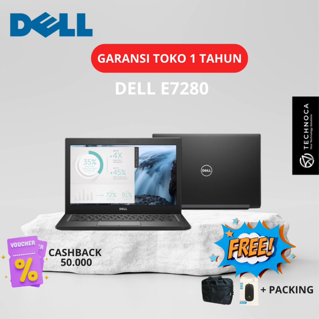 Dell Latitude E7280 Core Ci7 Gen6 RAM 16GB SSD 256GB Mulus Garansi 1 Tahun