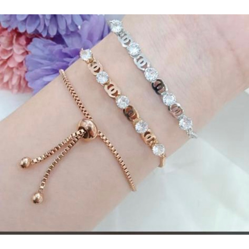 gelang serut titanium canel mata wanita