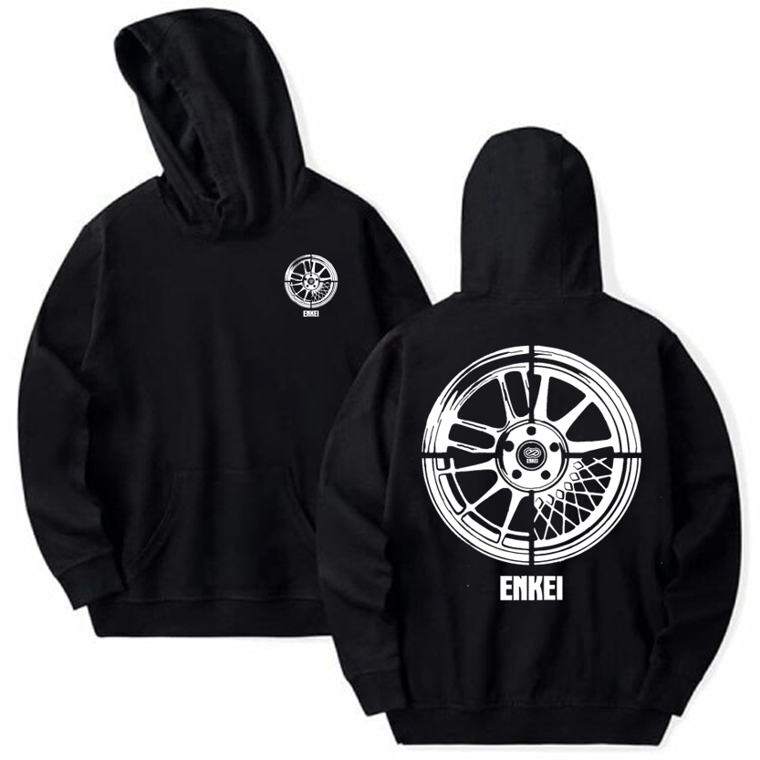 Hoodie Zipper Velg Enkei Siluet Series Unisex Cotton Fleece