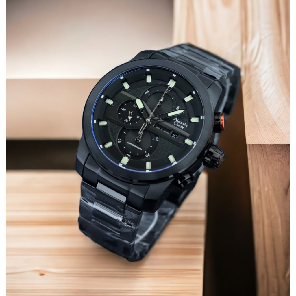 Jam Tangan Original Alexandre Christie AC-6559FB Tanggal &amp; Chronograph Aktif inc.Box