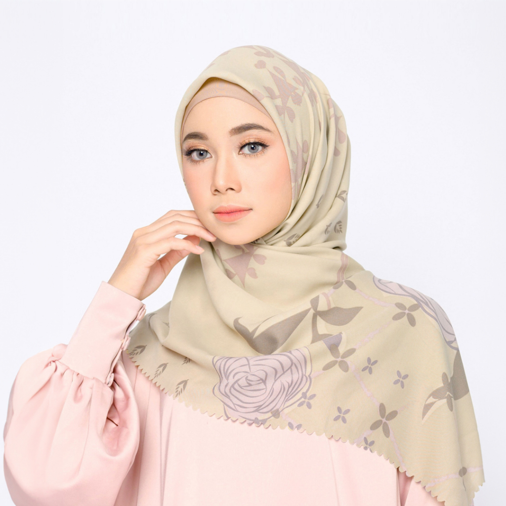 ZM Zaskia Mecca - Rose Moss Scarf Kerudung Segi Empat Ultra Sonic - Romansa Khatulistiwa