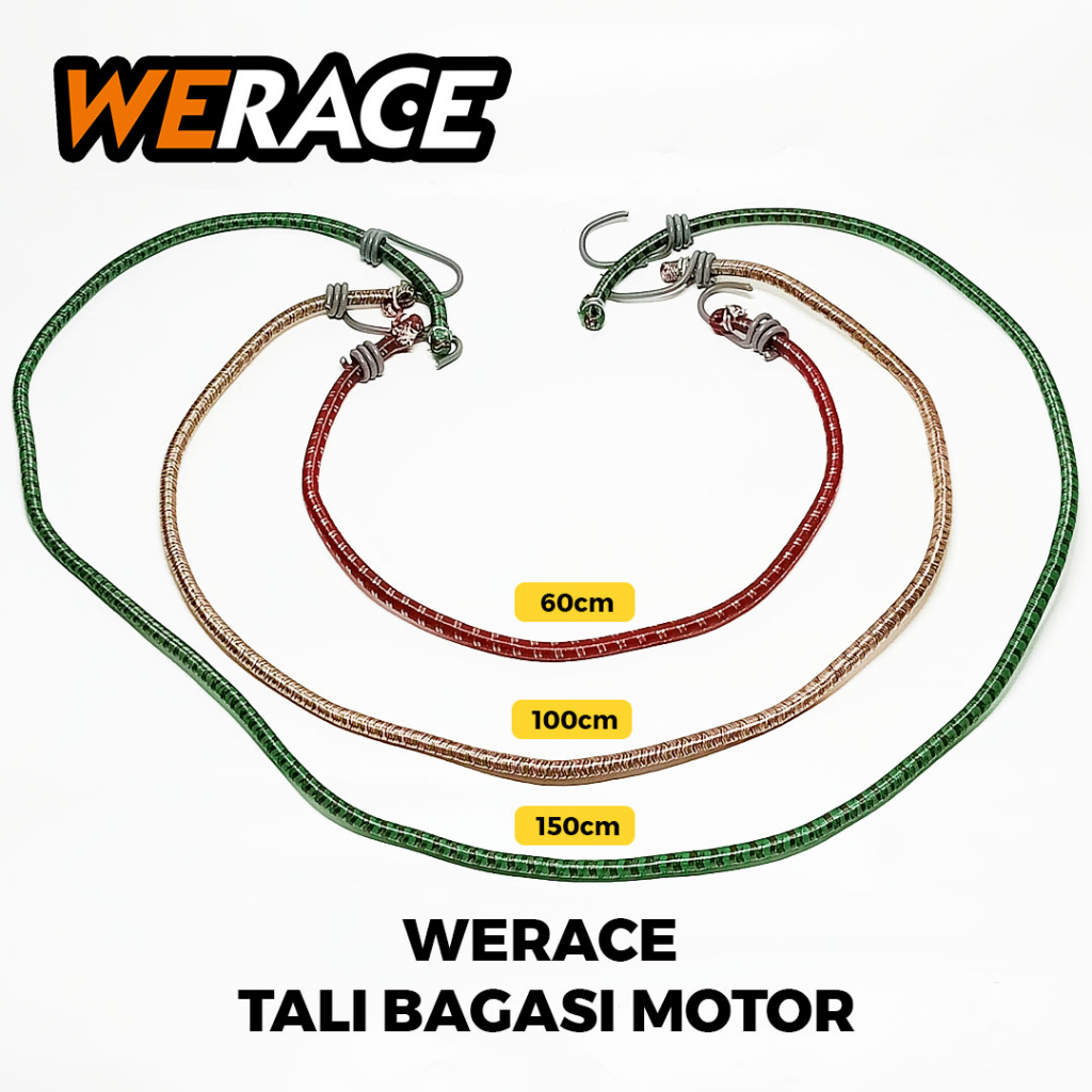 [WERACE] TALI BAGASI MOTOR ELASTIS TALI BAGASI JOK MOTOR DAN SEPEDA PANJANG 1 METER 100CM