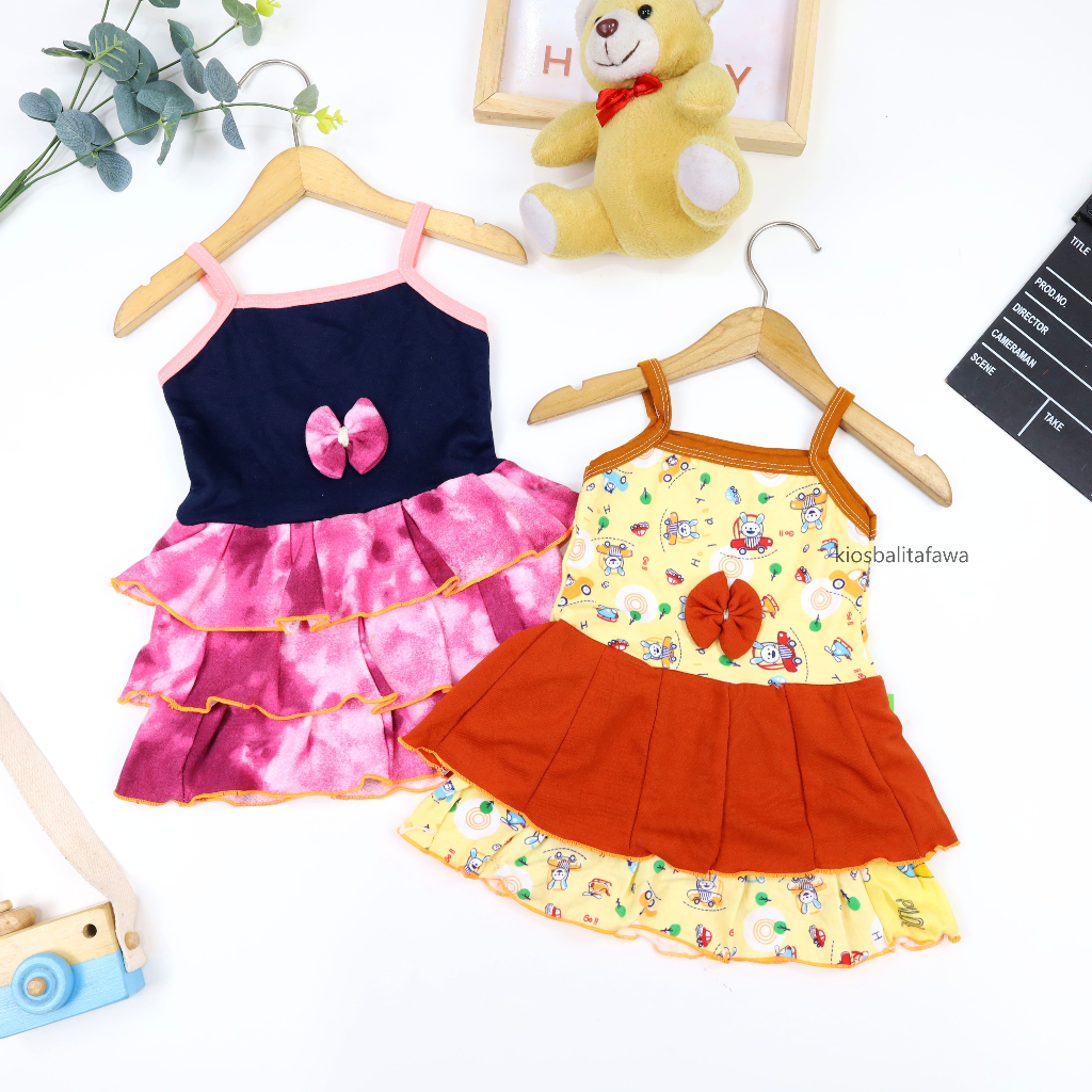 Tanktop  Dress Valerie Uk Bayi 3-12 Bulan / Anak Baby Perempuan Murah Dres Pesta Lucu Adem Kensi