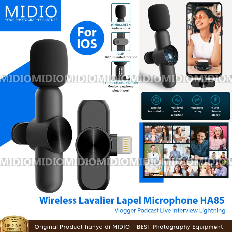 Bright Wireless Microphone WL16 mic clip on HP Type C / Iphone