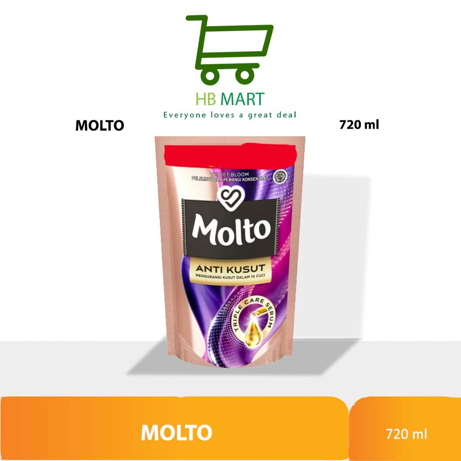 MOLTO PELEMBUT & PEWANGI ANTI KUSUT VELVET BLOOM POUCH 720ML