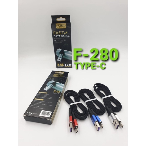Kabel data fleco terbaik Fast charging F280 micro type c iphone original 3.4A BY SMOLL