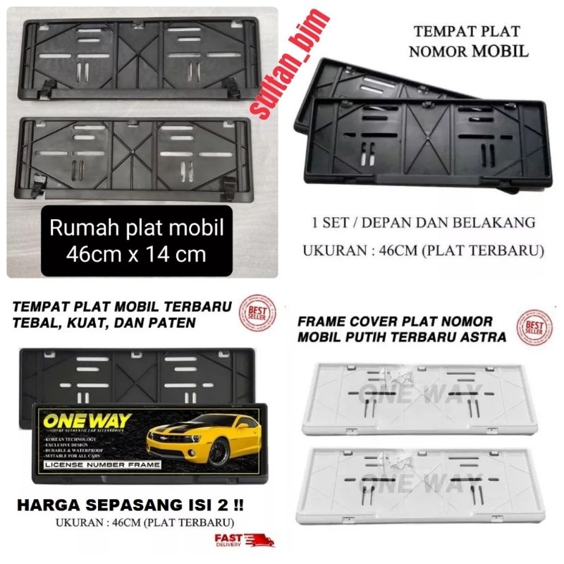 COVER PLAT NOMOR  MOBIL FRAME HITAM&amp;PUTIH